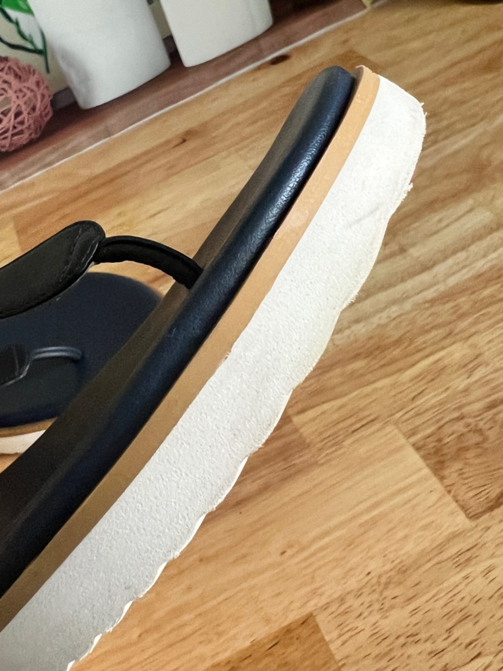 Michael Kors Womens Judy Thong Summer Sandals Navy Blue Leather Size 8.5 - Picture 7 of 10